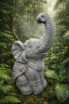 Elefanten Skulptur massiver Steinguss