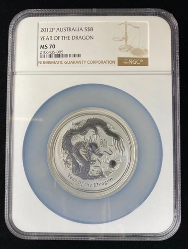 2012-P $8 Australia Year of the Dragon 5 oz Silver NGC MS 70