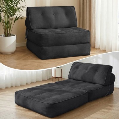Folding Sofa Bed Convertible Floor Couch & Sleeping Mattress Washable w/ Cushion