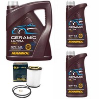 MotoröL Set Mannol 5W-40 Ceramic Ultra 7 Liter + ÖLfilter FüR BMW 3Er 320 5Er X3