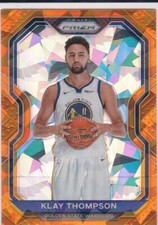 KLAY THOMPSON RARE ORANGE CRACKED ICE PRIZMS Variation Basketball Card WARRIORS!