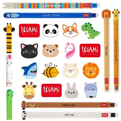 Legami löschbare Gelstifte radierbare Gelschreiber erasables pens Tiere Milano