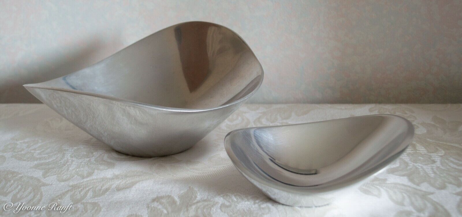   Set of 2 Nambe Butterfly #567 and #573 Metal Alloy Bowls Candy/Nut/Dish 