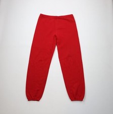 Vtg 80s 90s Streetwear Mens Large Blank Heavy Gusset Sweatpants Joggers USA Red