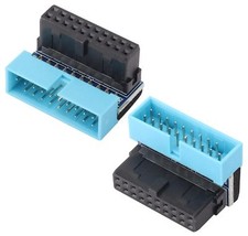 2 Pack Down Right Angle USB 3.0 19-pin Connector 90 Degree 19Pin/20Pin 3.0 US...