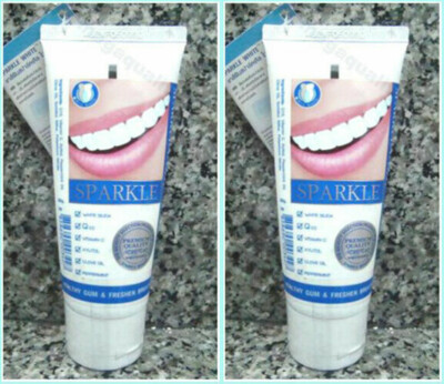 2 x SPARKLE WHITE NIGHTTIME TOOTHPASTE and FRESH BREATH Q10 XYLITOL 60 g.