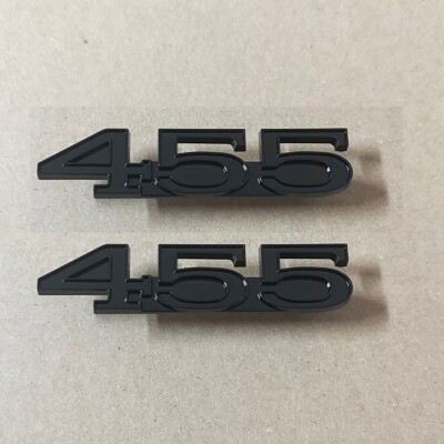 2Pc Gloss Black  1970-1974 Fender 455 Emblems 3D Badges Replacement 1243122