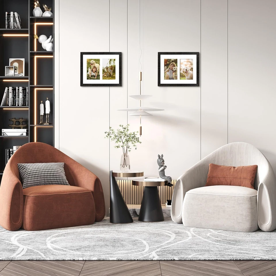 8x10 Black Collage Frame for 2 4x6 Photos Distressed Wood Tempered Glass 2 Pack - Image 2 of 4