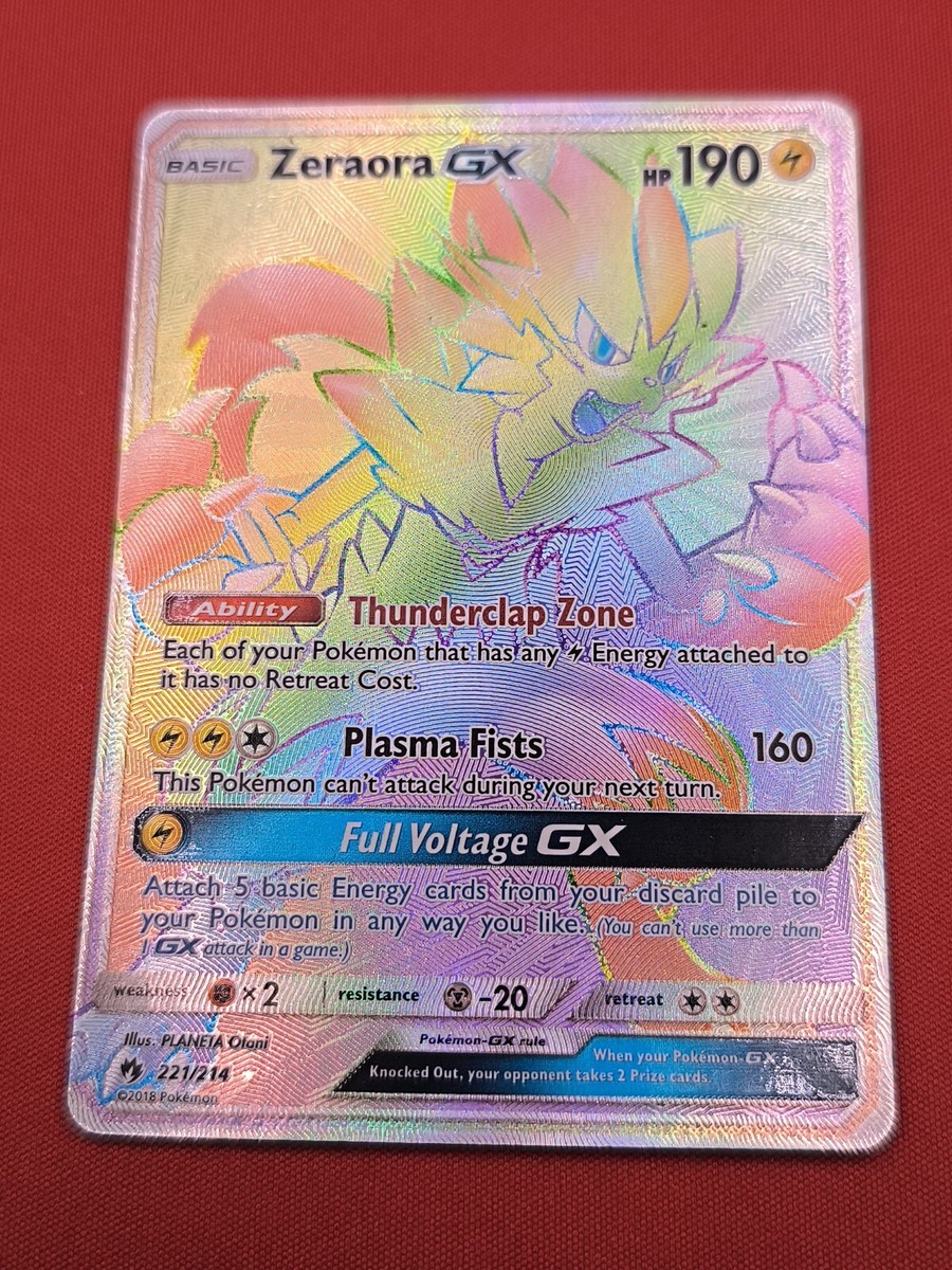 Zeraora GX 221/214 Lost Thunder Secret Rainbow Rare Full Art
