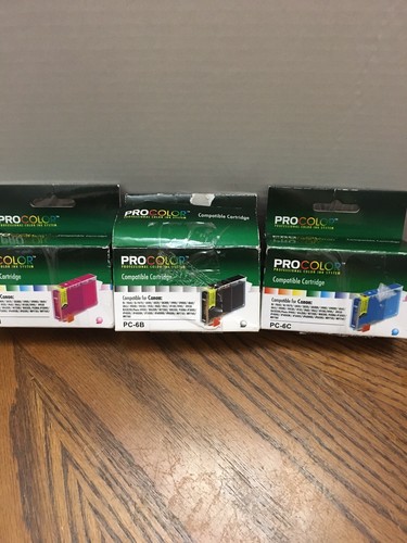 3 PROCOLOR Ink Cartridges Magenta Blk Cyan Canon BJF860 BJF870 S800 others NEW S - Picture 1 of 11