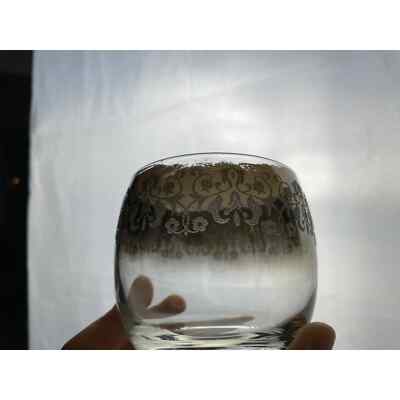 MCM Dorothy Thorpe Silver Fade Roly Poly Cocktail Glasses Vintage  Mcm Dorothy Thorpe era mercury cougar roly poly lowball cocktail glasses barware main image 2
