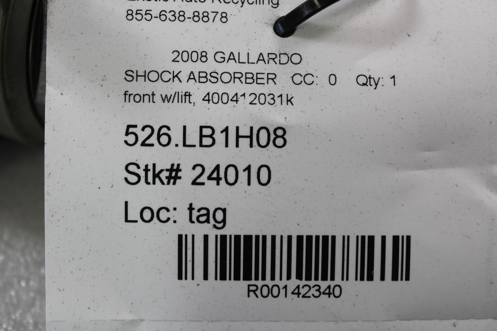 Lamborghini Gallardo LP560, Front Shock Absorber w/Lift, Used, P/N 400412031K