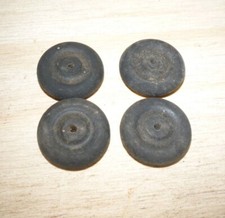 4 ORIGINAL vintage black RUBBER TIRES - Tootsietoy Barclay Hubley cast toy