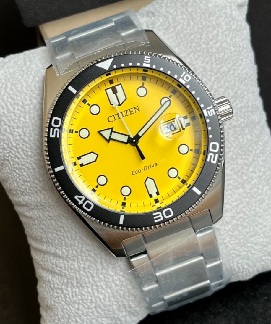 Citizen Yellow Dial Eco-Drive Men's Watch AW1760-81Z | eBay