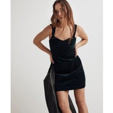 NWT Madewell Corduroy Sweetheart Mini Dress in Ancient Forest Size 00