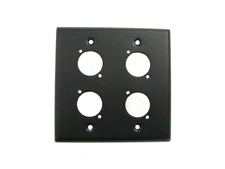 PROCRAFT DPU-4X-BK 2 Gang Black Steel Wall Plate Pre-Punched for 4) D Type