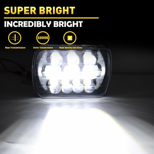 Pair 5x7'' 7x6'' LED Headlights Hi/Lo Beam for Toyota 95-97 Tacoma 88-95 Pickup - Picture 7 of 12