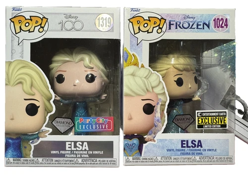 Funko Pop! Disney Elsa DIAMOND Glitter Limited Excl Party City 1319 & EE 1024