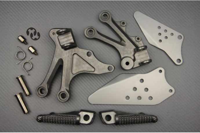 Platines avant moto Kawasaki ZX10R ZXT00C 2004 2005 aluminium gris