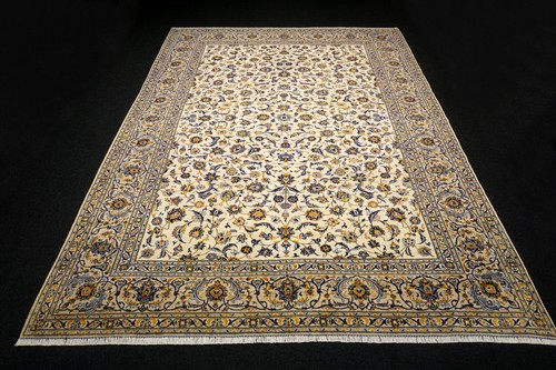 Orient Teppich Keschan 407 x 301 cm Keshan Beige Gold Blau Kaschan Perserteppich - Bild 10 von 12