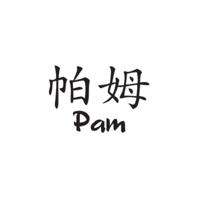 Chinese Symbol Pam Name - Decal Sticker - Multiple Colors & Sizes - ebn2116