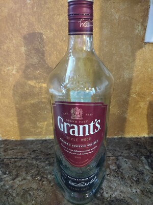 Empty Grants Triple Wood Blended Scotch Whisky Bottle-1.75 Liter-Crafts/Mancave