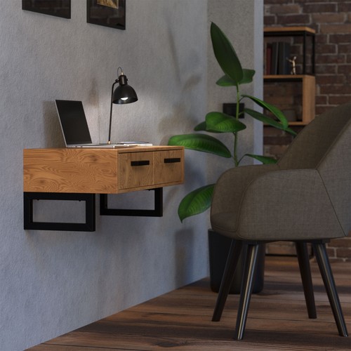 Set di 2 Reggimensola da parete supporti scaffale lavabo in acciaio nero 400 mm - Foto 8 di 8