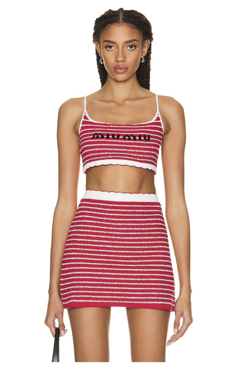 ミニスカート Miu Miu White Stretch Terry Fabric Skirt Miu Miu cotton-jersey Mini Skirt | White | FARFETCH