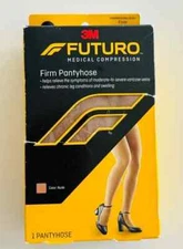 Futuro Firm Pantyhose Medical Compression Leg Swelling Relief Nude 3M