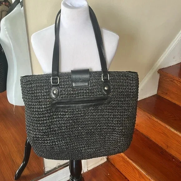 Bolso de Mano Patricia Nash Manarola Paja Negro Foto 2 de 4