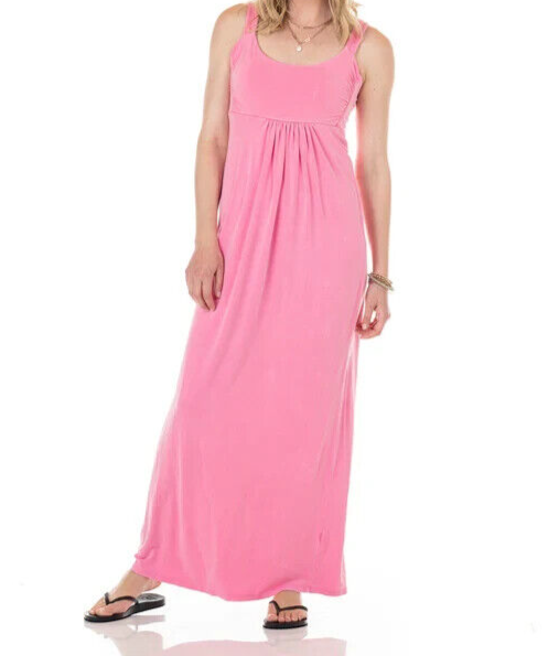 FRESH PRODUCE Large Cosmos Pink Stretch MALIBU Maxi Dress $92 NWT