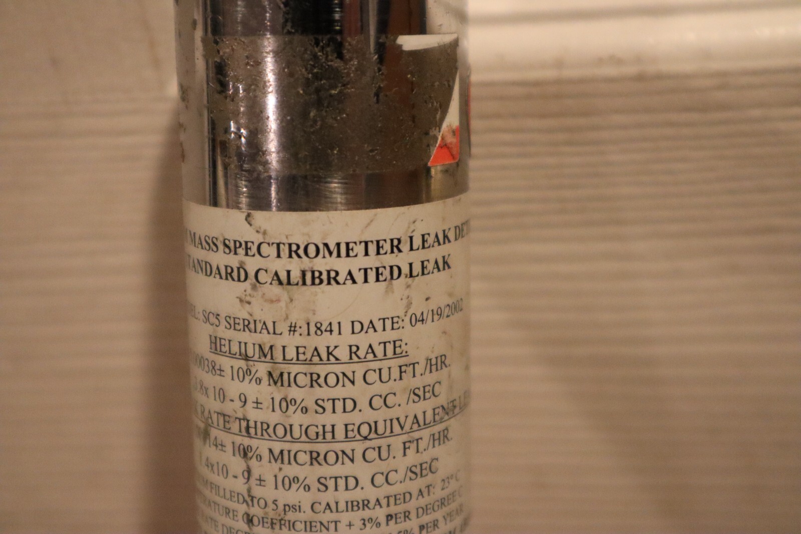 Vacuum Instrument SC5 Helium Mass Spectrometer Standard Leak Detector