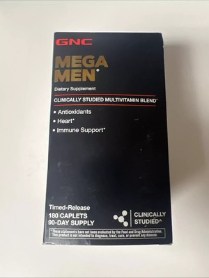 GNC Mega Men Multivitamin Antioxidants, Heart Health and Immune Support 180 Caps