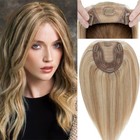 CLEARANCE Hairpiece Topper Hair Clip In Real Human Hair Wigs Top Toupee Blonde
