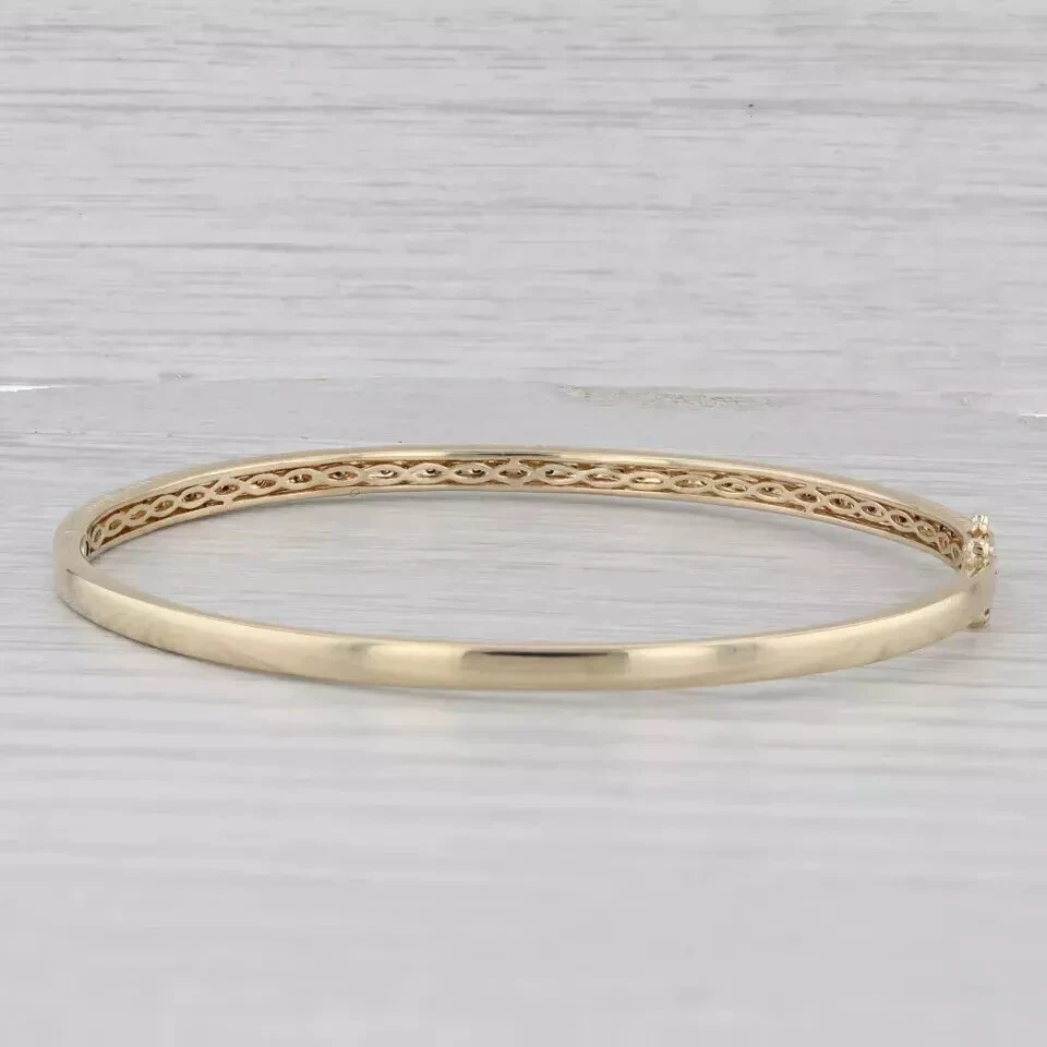Women's Bangle Charm Bracelet 5Ct Lab Created Diamond 14K Two Tone Gold Plated - Image 3 of 4