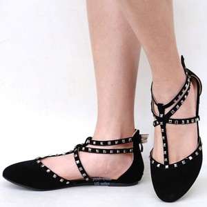 black studded strappy sandals