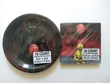 IT Movie Party Pack 32 Piece Set: 16 Round Paper Plates & 16 2-Ply Napkins (NEW)