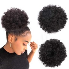 Afro Puff Drawstring Ponytail Kinky Curly Bun Hair Synthetic Short Extensions Ha
