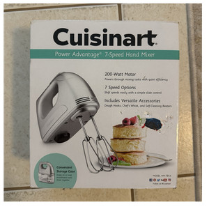 Cuisinart HM-7BCS 7-Speed Hand Mixer, 200W, Dough Hooks, Whisk, Storage, Silver