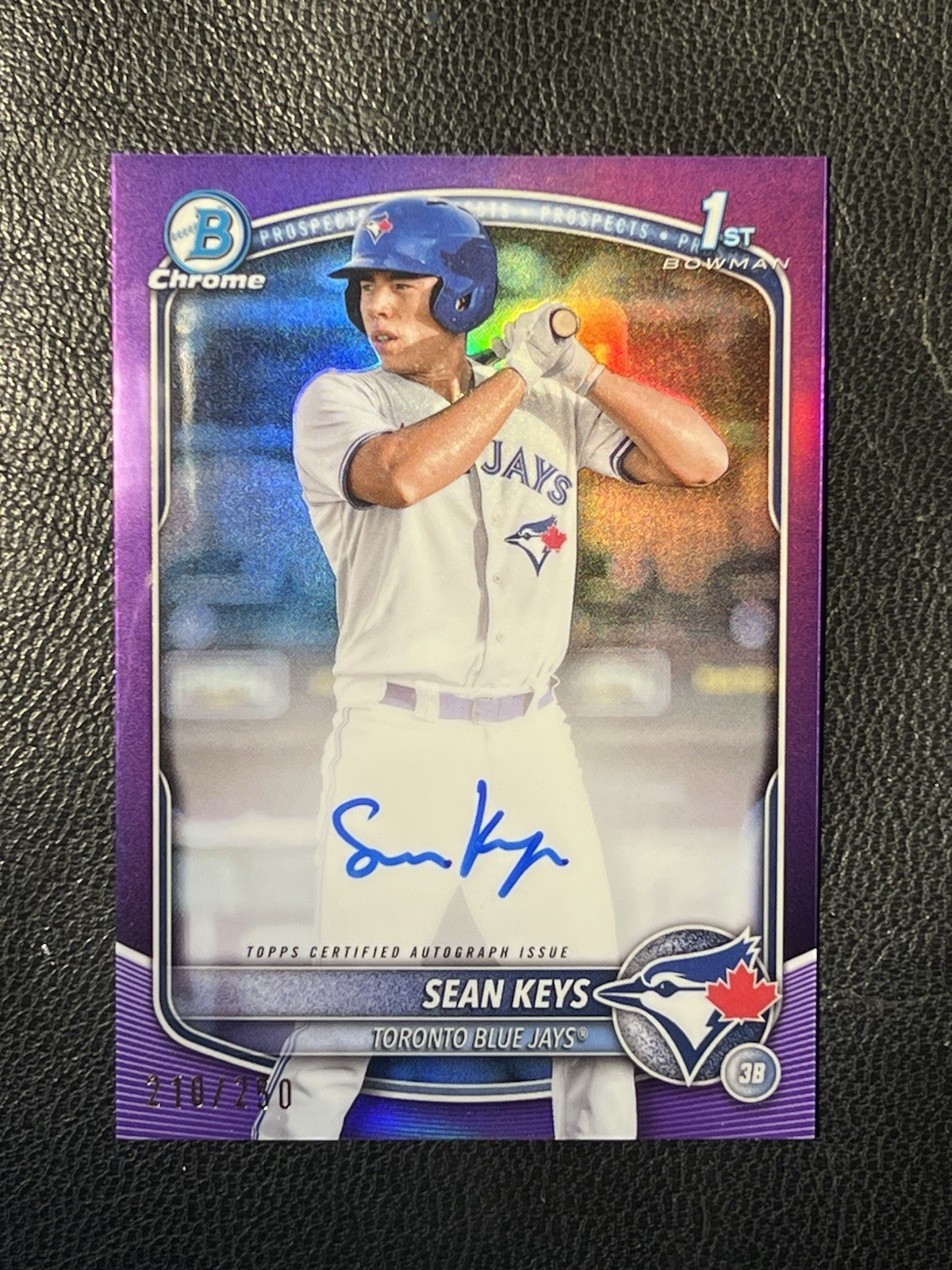 SEAN KEYS 2025 Bowman Chrome Purple Refractor Auto 210/250 1st