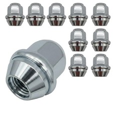 10 Radmuttern Kegelbund geschlossen 60° M12x1,5 31mm chrom für Ford C-MAX I 07 C