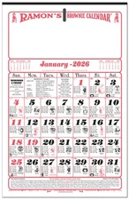 RBC - Ramon's Brownie Calendar - Old Fashioned Almanac Calendar - 2026
