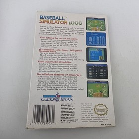 Baseball Simulator 1.000 - Case Only - Nintendo Nes - Authentic Slip Art No Game