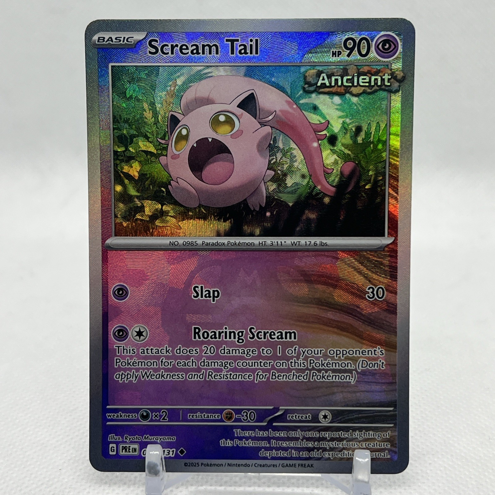 SCREAM TAIL 042/131 PRISMATIC EVOLUTIONS POKEMON (MASTER BALL HOLO, NM)