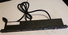 SPC J60B0B Rackmount 6 Outlet Power Strip 15A Breaker Front Switch - Free Ship