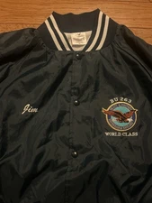 Vintage Pratt & Whitney BU263 Satin Bomber Jacket XL Auburn Sportswear USA