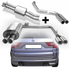 FOX Racing Sportanlage ab Kat je 2x76mm gerollt BMW X3 E83 ab Bj.04 2.0l 3.0l D