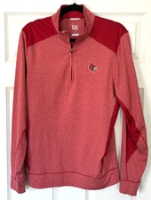 Cutter & Buck Louisville Cardinals Men’s S 1/4 Zip Pullover Red CB DryTec NCAA