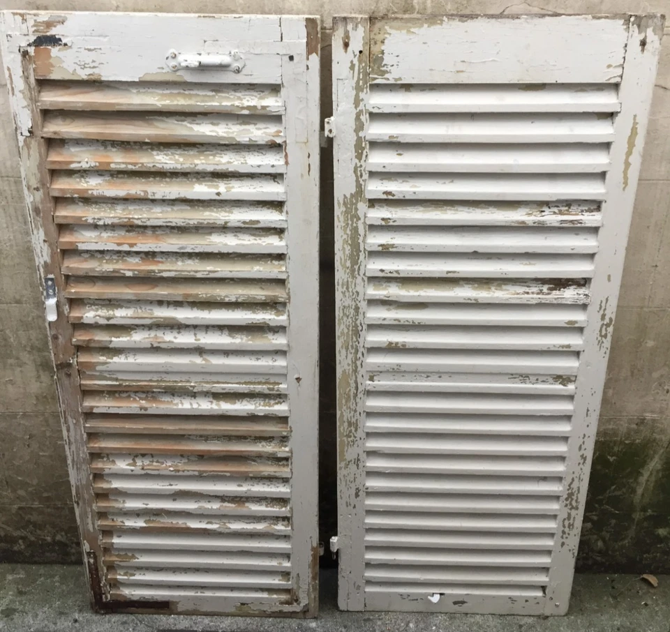 Volets persienne en bois H : 150,5 cm - l : 60cm - ep : 3 cm - Photo 4/4