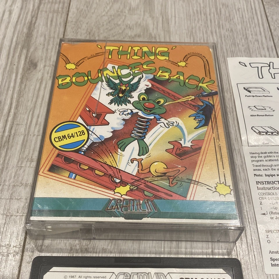 Commodore C64 C128 Game - THING BOUNCES BACK - TESTED - Very Rare - GREMLIN - Image 2 of 4